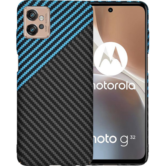 Techsuit - Carbonite FiberShell - Motorola Moto G32 - Blue Pulse