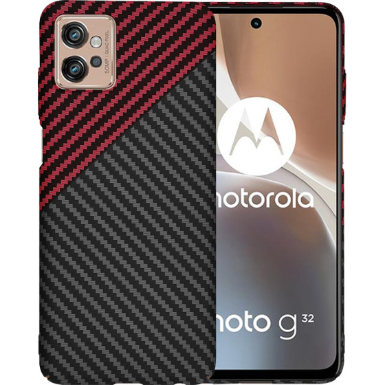 Techsuit - Carbonite FiberShell - Motorola Moto G32 - Red Vortex