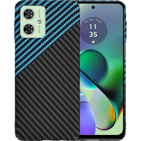 Techsuit - Carbonite FiberShell - Motorola Moto G54 / Moto G54 Power Edition / Moto G64 - Blue Pulse