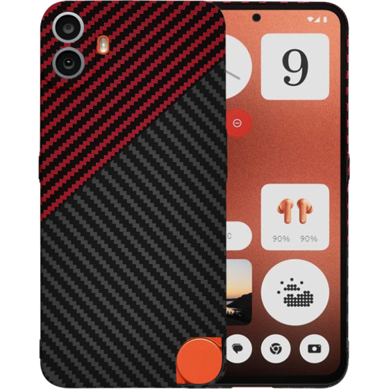 Techsuit - Carbonite FiberShell - Nothing CMF Phone 1 - Red Vortex