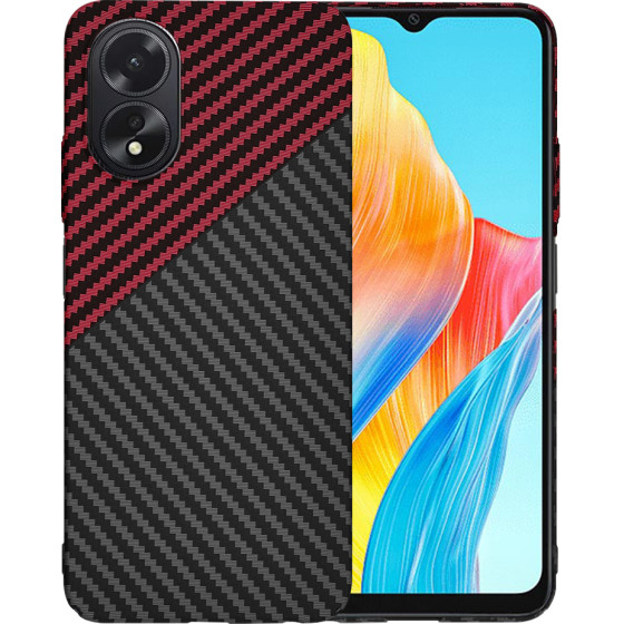Techsuit - Carbonite FiberShell - Oppo A18 / A38 - Red Vortex