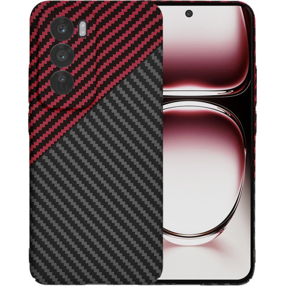 Techsuit - Carbonite FiberShell - Oppo Reno12 Pro - Red Vortex