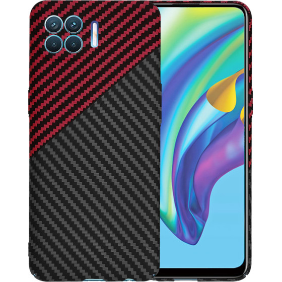 Techsuit - Carbonite FiberShell - Oppo Reno4 Lite - Red Vortex