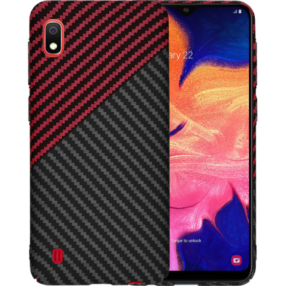 Techsuit - Carbonite FiberShell - Samsung Galaxy A10 - Red Vortex