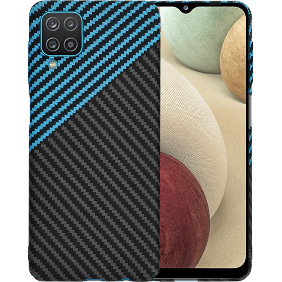 Techsuit - Carbonite FiberShell - Samsung Galaxy A12 / A12 Nacho / M12 / F12 - Blue Pulse