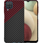 Techsuit - Carbonite FiberShell - Samsung Galaxy A12 / A12 Nacho / M12 / F12 - Red Vortex