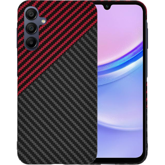Techsuit - Carbonite FiberShell - Samsung Galaxy A15 4G / A15 5G - Red Vortex