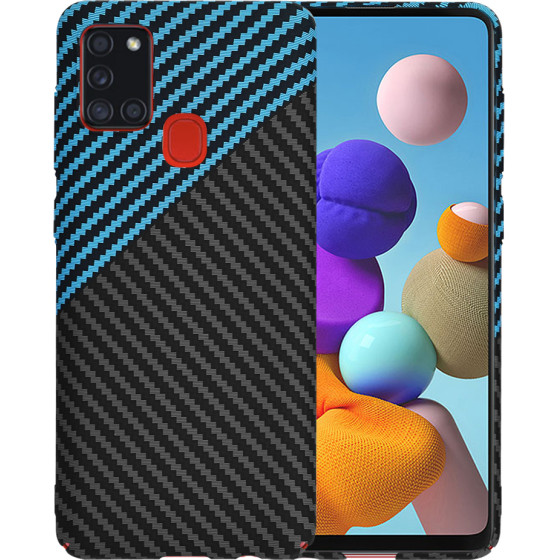 Techsuit - Carbonite FiberShell - Samsung Galaxy A21s - Blue Pulse