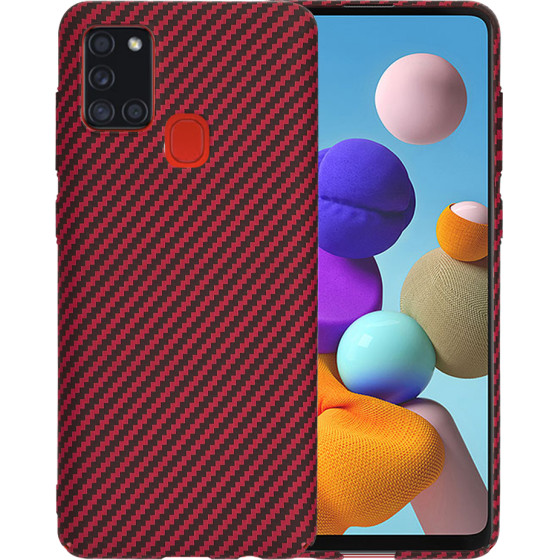 Techsuit - Carbonite FiberShell - Samsung Galaxy A21s - Red