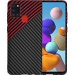Techsuit - Carbonite FiberShell - Samsung Galaxy A21s - Red Vortex