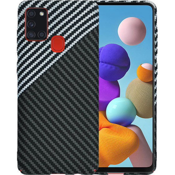 Techsuit - Carbonite FiberShell - Samsung Galaxy A21s - Stealth Gray