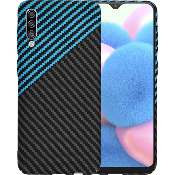 Techsuit - Carbonite FiberShell - Samsung Galaxy A30s / A50 / A50s - Blue Pulse