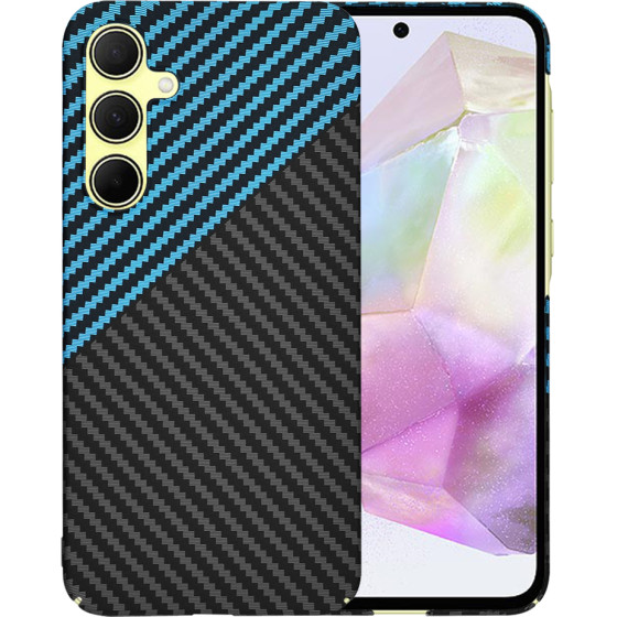 Techsuit - Carbonite FiberShell - Samsung Galaxy A35 5G - Blue Pulse