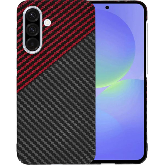 Techsuit - Carbonite FiberShell - Samsung Galaxy A36 5G - Red Vortex