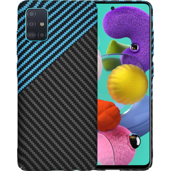 Techsuit - Carbonite FiberShell - Samsung Galaxy A51 4G - Blue Pulse