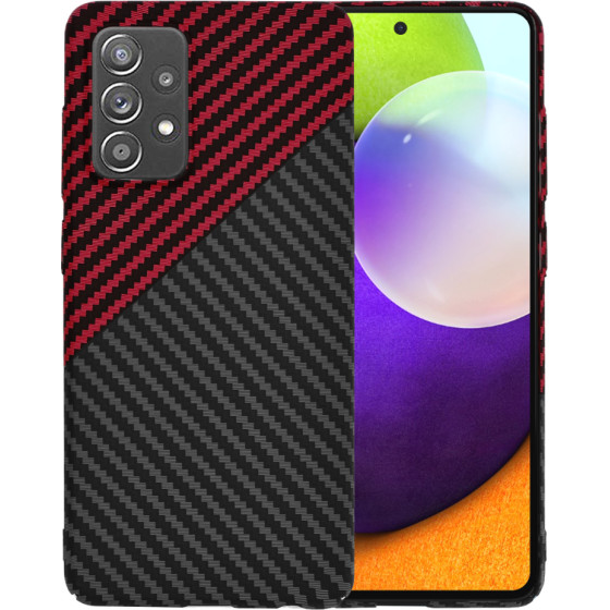 Techsuit - Carbonite FiberShell - Samsung Galaxy A52 4G / A52 5G / A52s 5G - Red Vortex