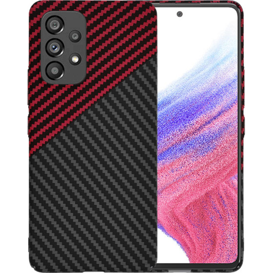 Techsuit - Carbonite FiberShell - Samsung Galaxy A53 5G - Red Vortex