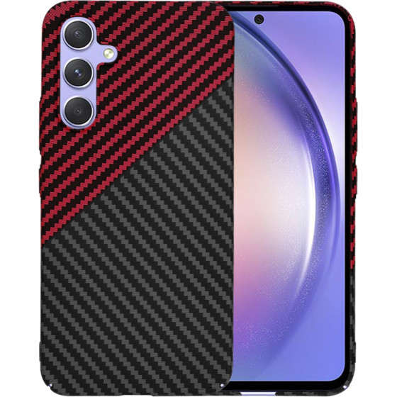 Techsuit - Carbonite FiberShell - Samsung Galaxy A54 - Red Vortex