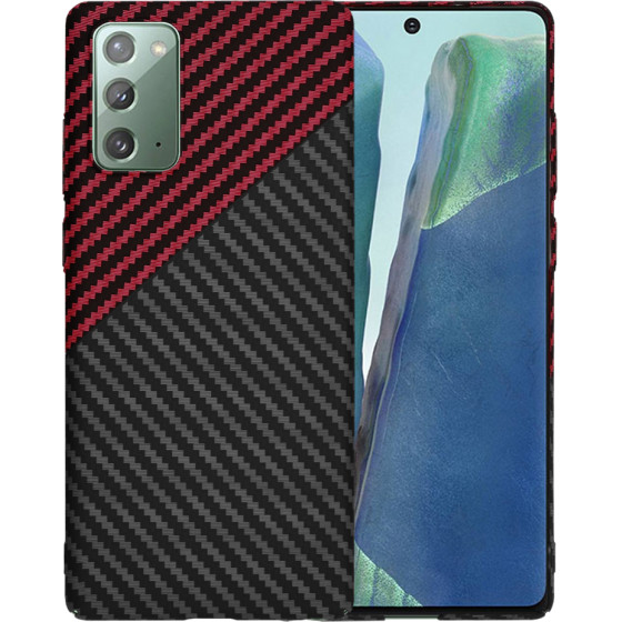 Techsuit - Carbonite FiberShell - Samsung Galaxy Note 20 4G / Note 20 5G - Red Vortex