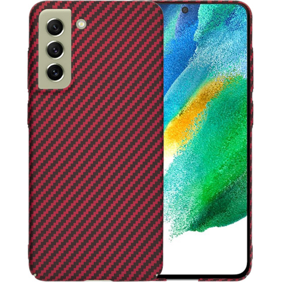 Techsuit - Carbonite FiberShell - Samsung Galaxy S21 FE 5G - Red