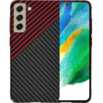 Techsuit - Carbonite FiberShell - Samsung Galaxy S21 FE 5G - Red Vortex