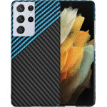 Techsuit - Carbonite FiberShell - Samsung Galaxy S21 Ultra 5G - Blue Pulse