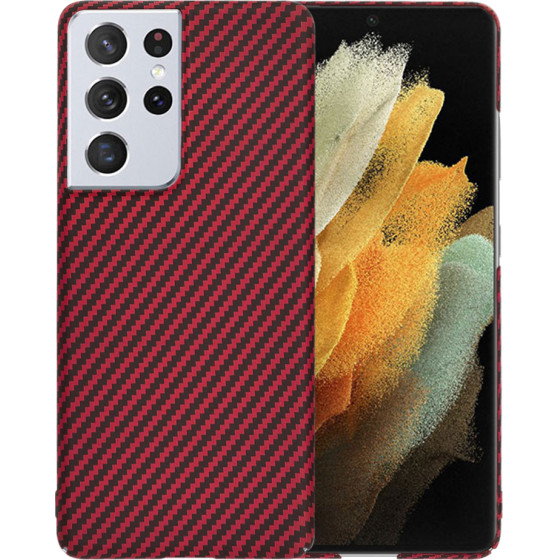 Techsuit - Carbonite FiberShell - Samsung Galaxy S21 Ultra 5G - Red