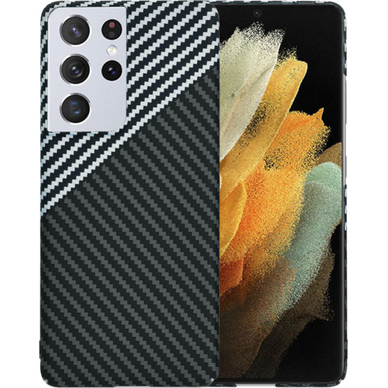 Techsuit - Carbonite FiberShell - Samsung Galaxy S21 Ultra 5G - Stealth Gray