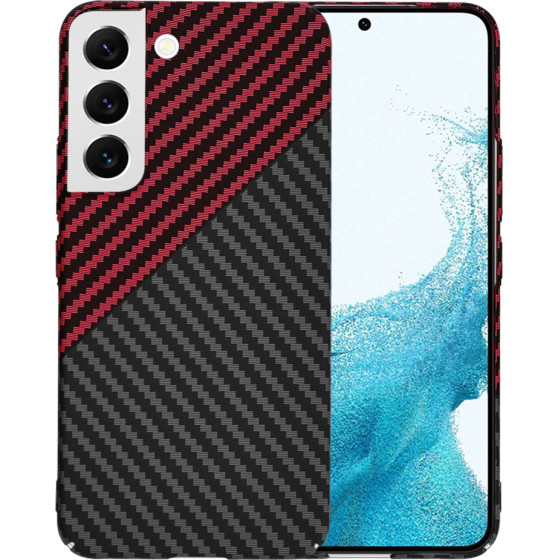 Techsuit - Carbonite FiberShell - Samsung Galaxy S22 5G - Red Vortex