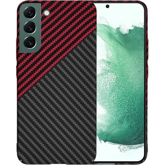 Techsuit - Carbonite FiberShell - Samsung Galaxy S22 Plus 5G - Red Vortex