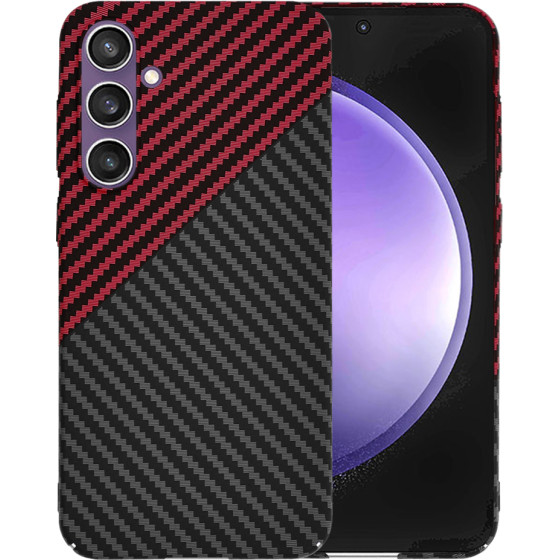 Techsuit - Carbonite FiberShell - Samsung Galaxy S23 FE - Red Vortex