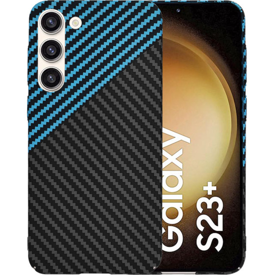 Techsuit - Carbonite FiberShell - Samsung Galaxy S23 Plus - Blue Pulse