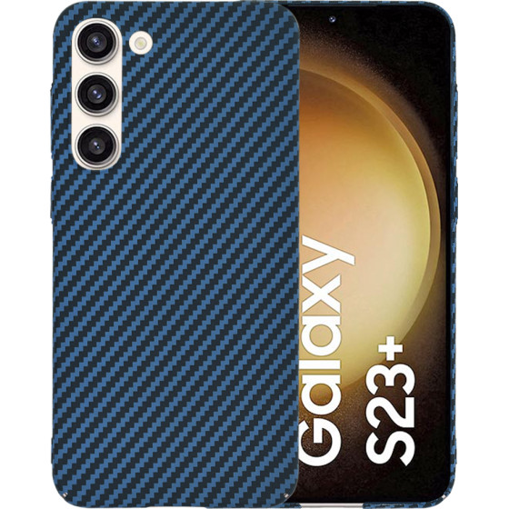 Techsuit - Carbonite FiberShell - Samsung Galaxy S23 Plus - Cyan