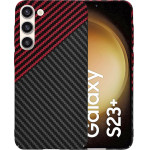 Techsuit - Carbonite FiberShell - Samsung Galaxy S23 Plus - Red Vortex