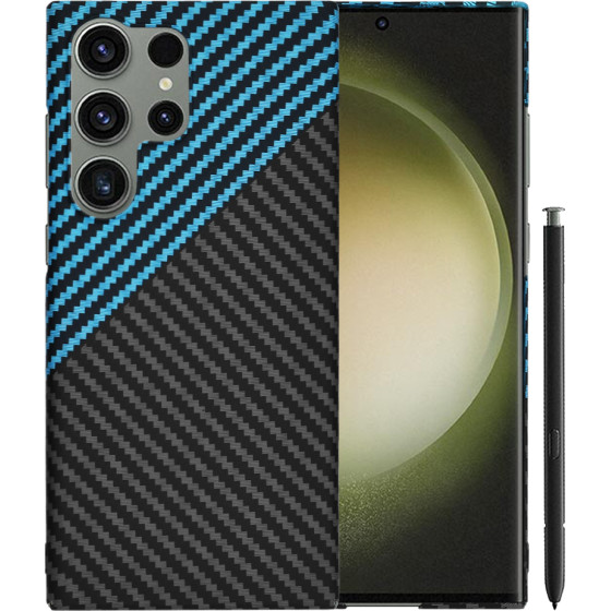 Techsuit - Carbonite FiberShell - Samsung Galaxy S23 Ultra - Blue Pulse