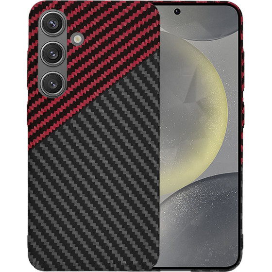 Techsuit - Carbonite FiberShell - Samsung Galaxy S24 - Red Vortex