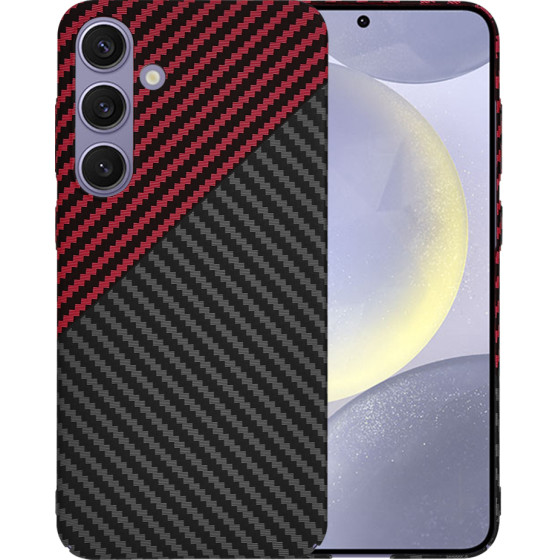 Techsuit - Carbonite FiberShell - Samsung Galaxy S24 Plus - Red Vortex