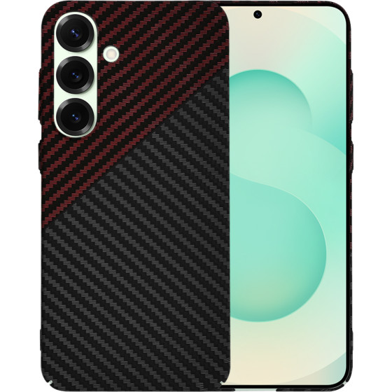 Techsuit - Carbonite FiberShell - Samsung Galaxy S25 Plus - Red Vortex