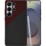 Techsuit - Carbonite FiberShell - Samsung Galaxy S25 Ultra - Red Vortex
