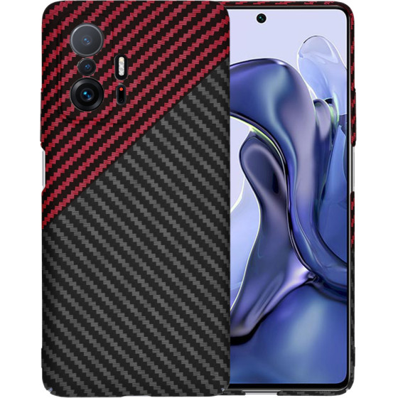 Techsuit - Carbonite FiberShell - Xiaomi 11T / 11T Pro - Red Vortex
