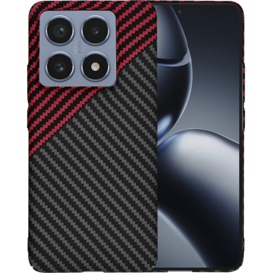 Techsuit - Carbonite FiberShell - Xiaomi 14T Pro - Red Vortex