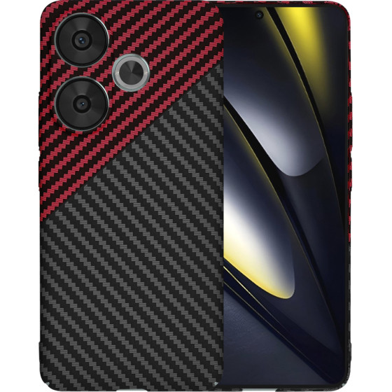 Techsuit - Carbonite FiberShell - Xiaomi Poco F6 - Red Vortex