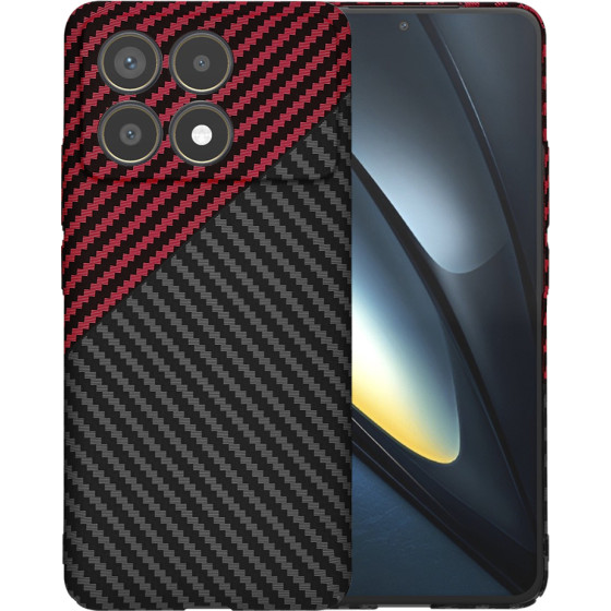 Techsuit - Carbonite FiberShell - Xiaomi Poco F6 Pro - Red Vortex