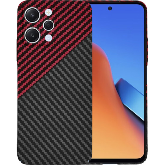 Techsuit - Carbonite FiberShell - Xiaomi Redmi 12 4G / 12 5G - Red Vortex