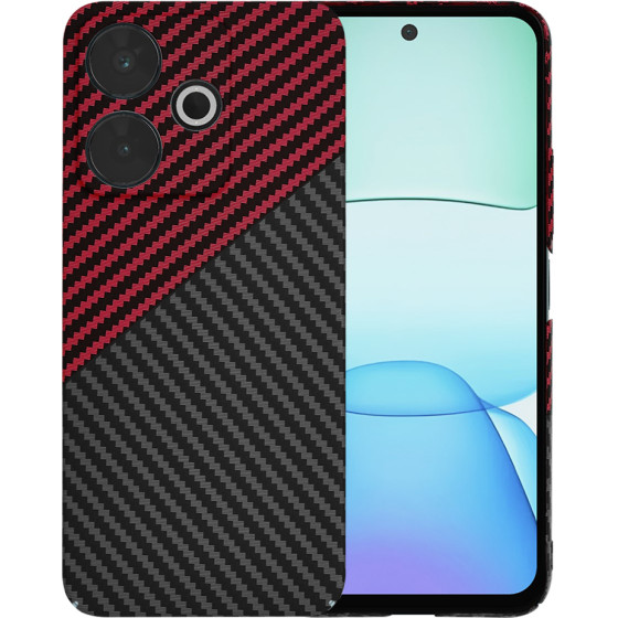 Techsuit - Carbonite FiberShell - Xiaomi Redmi 13 / Poco M6 4G - Red Vortex