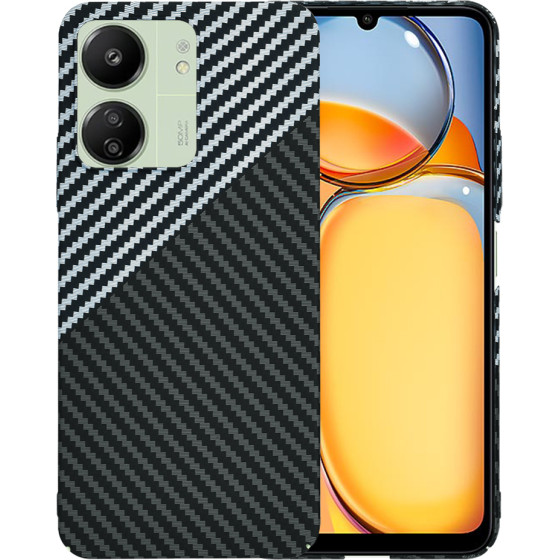 Techsuit - Carbonite FiberShell - Xiaomi Redmi 13C 4G / Redmi 13C 5G / Poco C65 - Stealth Gray