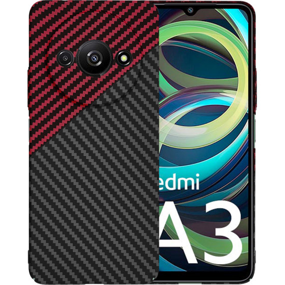 Techsuit - Carbonite FiberShell - Xiaomi Redmi A3 / Redmi A3x - Red Vortex