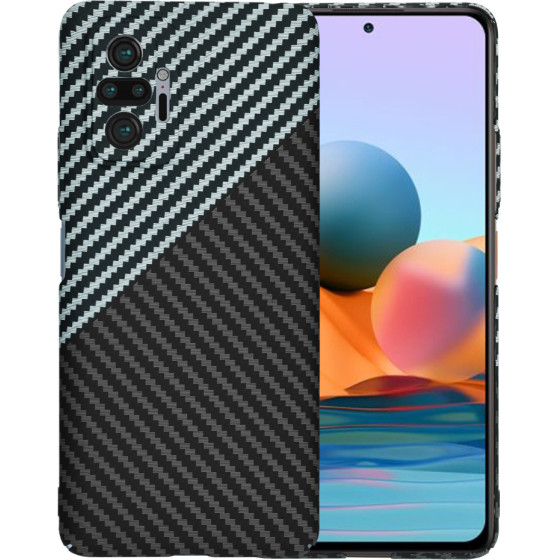 Techsuit - Carbonite FiberShell - Xiaomi Redmi Note 10 Pro / Note 10 Pro Max - Stealth Gray