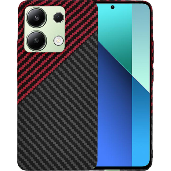 Techsuit - Carbonite FiberShell - Xiaomi Redmi Note 13 4G - Red Vortex