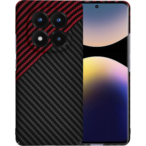 Techsuit - Carbonite FiberShell - Xiaomi Redmi Note 14 Pro+ 5G - Red Vortex